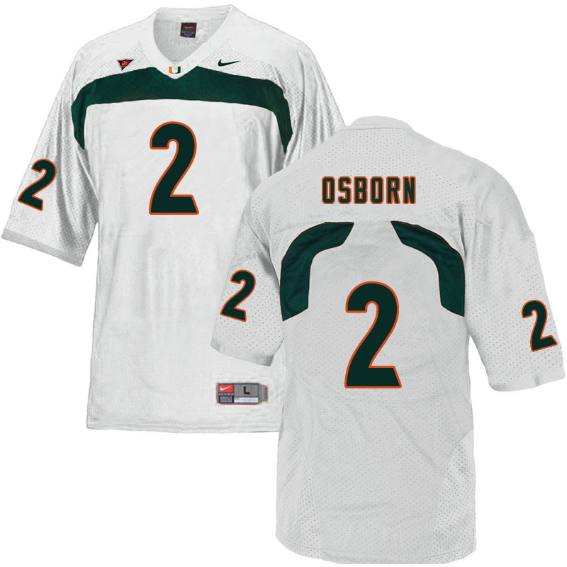 Nike Miami Hurricanes #2 K.J. Osborn College Football Jerseys Sale-White - Click Image to Close